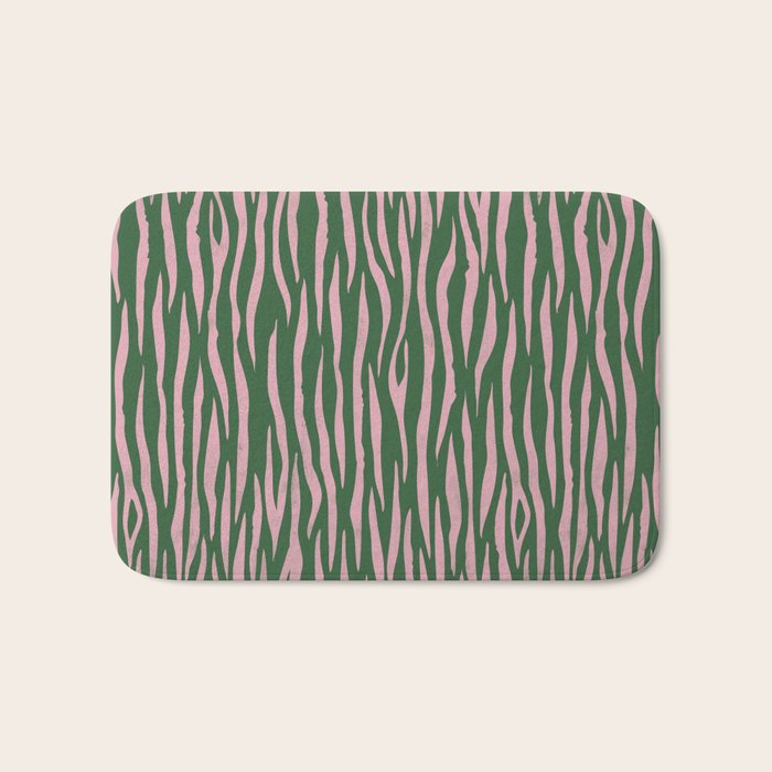 Tiger Stripes In Pink And Green Bath Mat Gallery Image 1