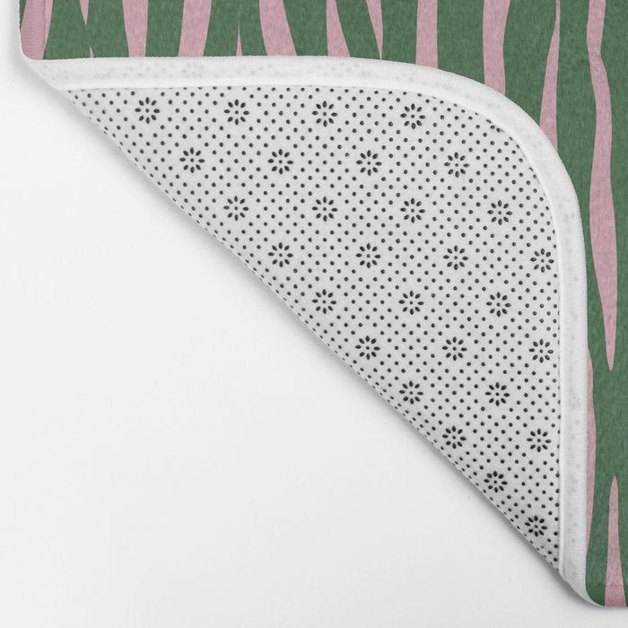 Tiger Stripes In Pink And Green Bath Mat Gallery Image 2