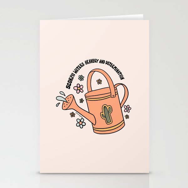Scorpio Watering Can Stationery Card Gallery Image 1