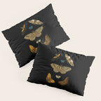 Moths Butterflies In Darkness Vintage Scientific Illustration Encyclopedia Diagram Pillow Sham Gallery Image 3