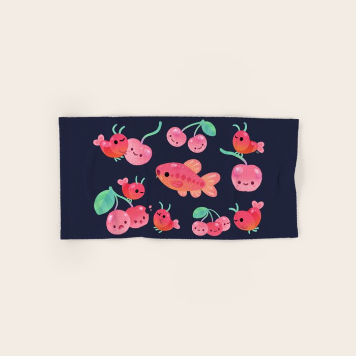 Cherry shrimp and Cherry barb Bath Towel Gallery Image 1