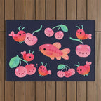 Cherry shrimp and Cherry barb Outdoor Rug Gallery Image 1