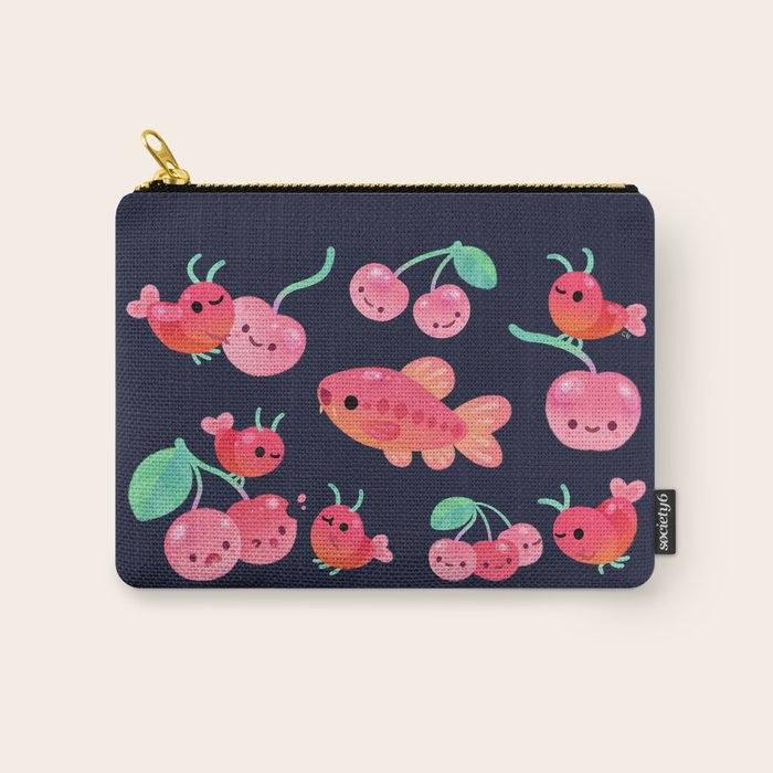 Cherry shrimp and Cherry barb Carry All Pouch Gallery Image 1