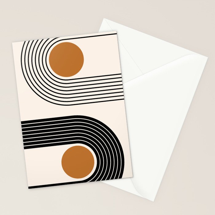 Minimalist Minimal Nesting Rainbow Race Tracks Bohemian Boho Mid Century Modern Trendy Art Stationery Card Gallery Image 2