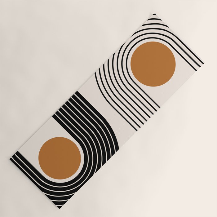 Minimalist Minimal Nesting Rainbow Race Tracks Bohemian Boho Mid Century Modern Trendy Art Yoga Mat Gallery Image 1