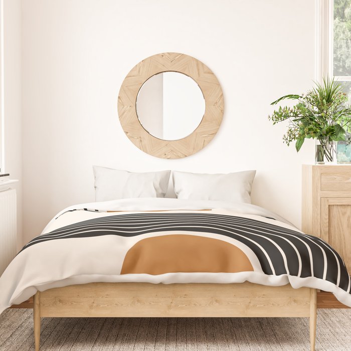 Minimalist Minimal Nesting Rainbow Race Tracks Bohemian Boho Mid Century Modern Trendy Art Duvet Cover Gallery Image 3