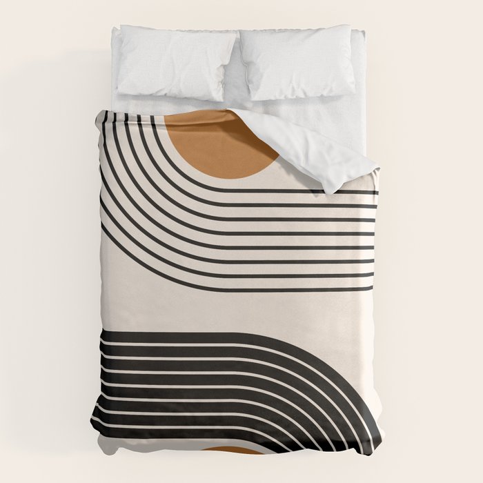 Minimalist Minimal Nesting Rainbow Race Tracks Bohemian Boho Mid Century Modern Trendy Art Duvet Cover Gallery Image 6