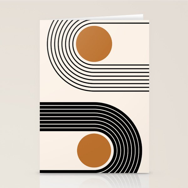 Minimalist Minimal Nesting Rainbow Race Tracks Bohemian Boho Mid Century Modern Trendy Art Stationery Card Gallery Image 2