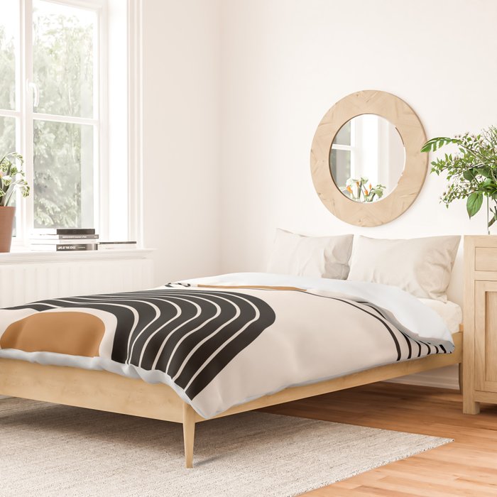 Minimalist Minimal Nesting Rainbow Race Tracks Bohemian Boho Mid Century Modern Trendy Art Duvet Cover Gallery Image 2