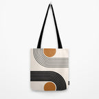 Minimalist Minimal Nesting Rainbow Race Tracks Bohemian Boho Mid Century Modern Trendy Art Tote Bag Gallery Image 2