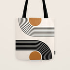 Minimalist Minimal Nesting Rainbow Race Tracks Bohemian Boho Mid Century Modern Trendy Art Tote Bag Gallery Image 1