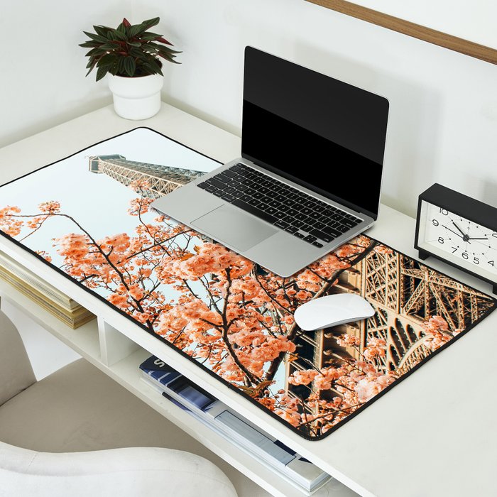Paris in Spring | Travel Photography Eifel Tower | Wonder Building Architecture Love Desk Mat Gallery Image 2