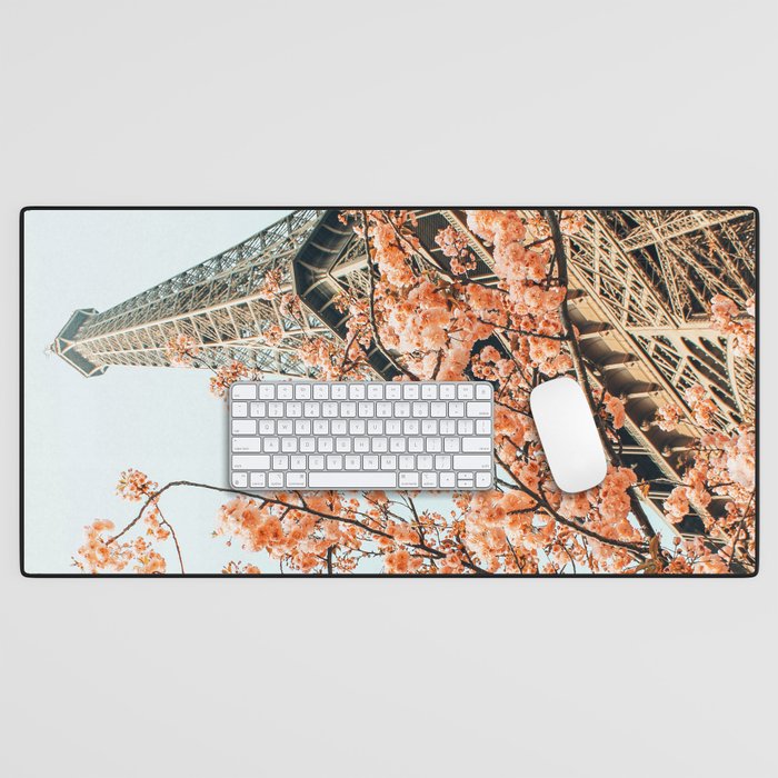 Paris in Spring | Travel Photography Eifel Tower | Wonder Building Architecture Love Desk Mat Gallery Image 1