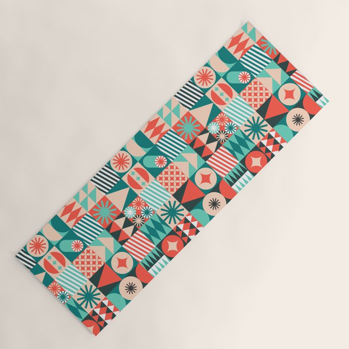 Mid Century Retro Holiday Yoga Mat Gallery Image 1