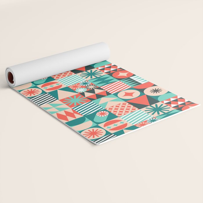 Mid Century Retro Holiday Yoga Mat Gallery Image 2