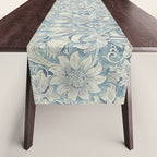 William Morris Vintage Sunflower Blue Slate & Vellum Table Runner Gallery Image 1