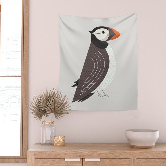 Whimsy Atlantic Puffin Wall Tapestry Gallery Image 2