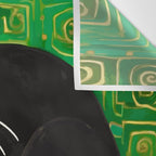 Klimt Tuxedo Cat with Green Eyes Wall Tapestry Gallery Image 3