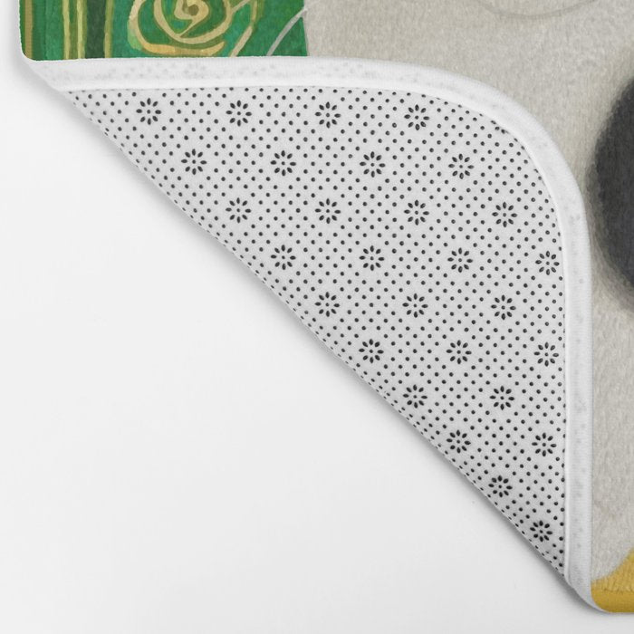Klimt Tuxedo Cat with Green Eyes Bath Mat Gallery Image 2