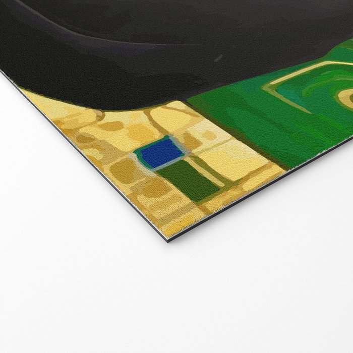 Klimt Tuxedo Cat with Green Eyes Welcome Mat Gallery Image 2