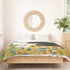 Klimt Tuxedo Cat with Green Eyes Duvet Cover Gallery Image 3