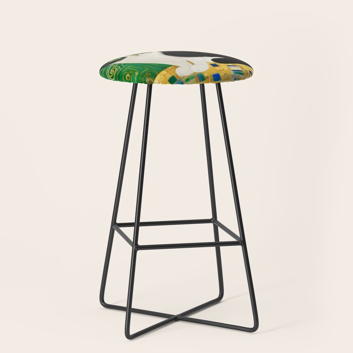 Klimt Tuxedo Cat with Green Eyes Stool Gallery Image 1