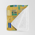 Klimt Tuxedo Cat with Green Eyes Throw Blanket Gallery Image 3