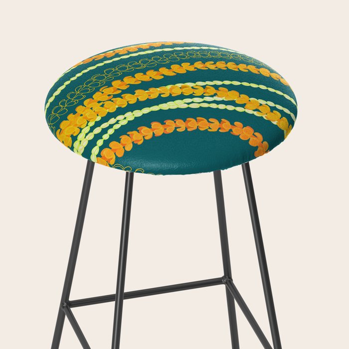 Puakenikeni and Pikake Lei on Teal Stool Gallery Image 2