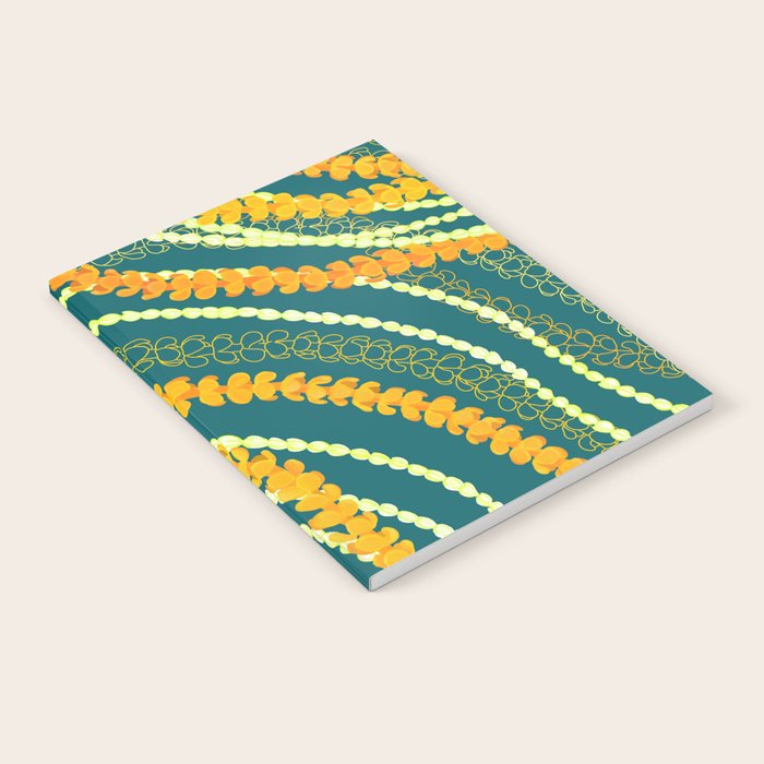Puakenikeni and Pikake Lei on Teal Notebook Gallery Image 1