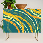 Puakenikeni and Pikake Lei on Teal Credenza Gallery Image 1
