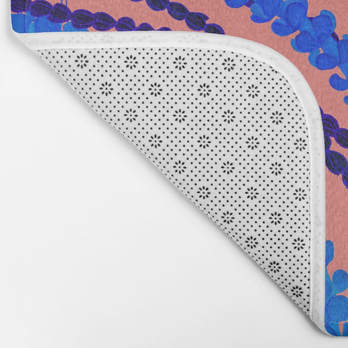 Puakenikeni and Pikake Lei on Teal Bath Mat Gallery Image 2
