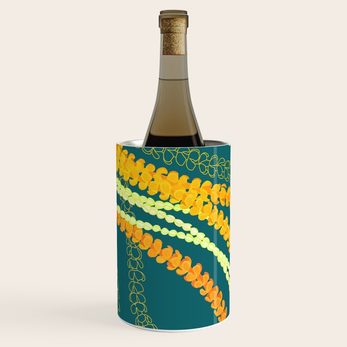 Puakenikeni and Pikake Lei on Teal Wine Chiller Gallery Image 2