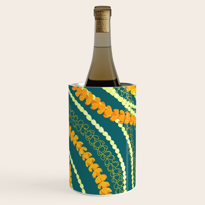 Puakenikeni and Pikake Lei on Teal Wine Chiller Gallery Image 3