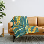 Puakenikeni and Pikake Lei on Teal Throw Blanket Gallery Image 1