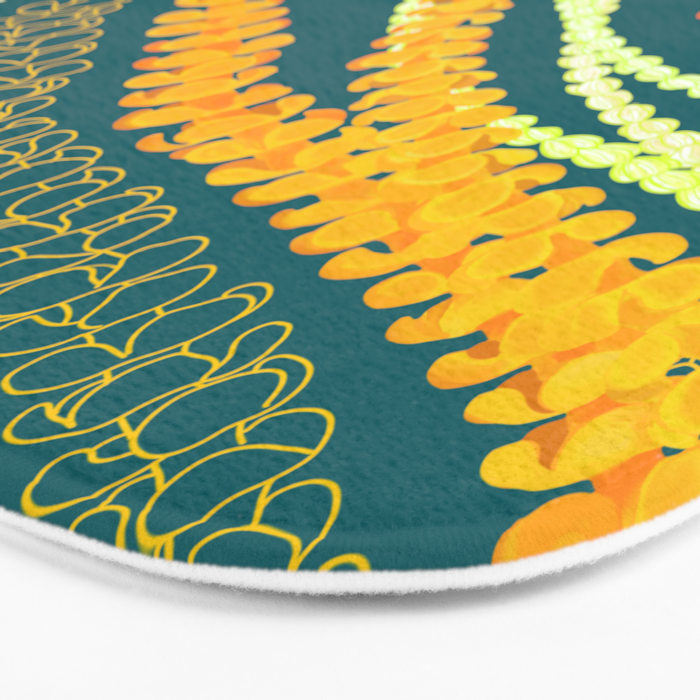 Puakenikeni and Pikake Lei on Teal Bath Mat Gallery Image 3