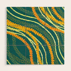 Puakenikeni and Pikake Lei on Teal Wood Wall Art Gallery Image 1