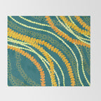 Puakenikeni and Pikake Lei on Teal Throw Blanket Gallery Image 2