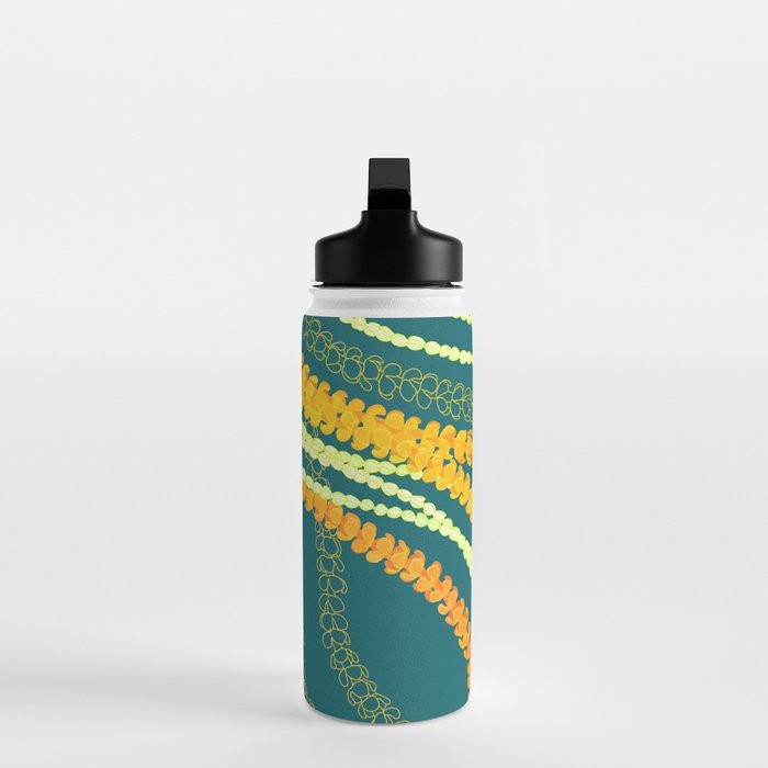 Puakenikeni and Pikake Lei on Teal Water Bottle Gallery Image 3