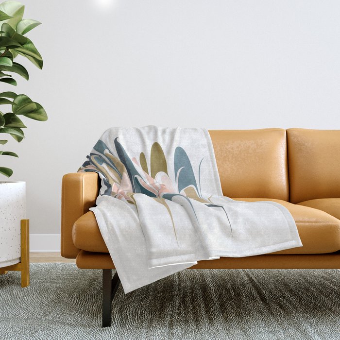 Zen Abstract Shapes Throw Blanket Gallery Image 1