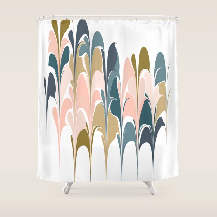 Zen Abstract Shapes Shower Curtain Gallery Image 1