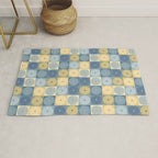 Retro Flowers Check Pattern VII Rug Gallery Image 1