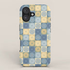Retro Flowers Check Pattern VII iPhone Case Gallery Image 1