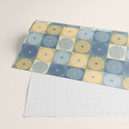 Retro Flowers Check Pattern VII Wrapping Paper Gallery Image 2