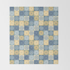 Retro Flowers Check Pattern VII Throw Blanket Gallery Image 2