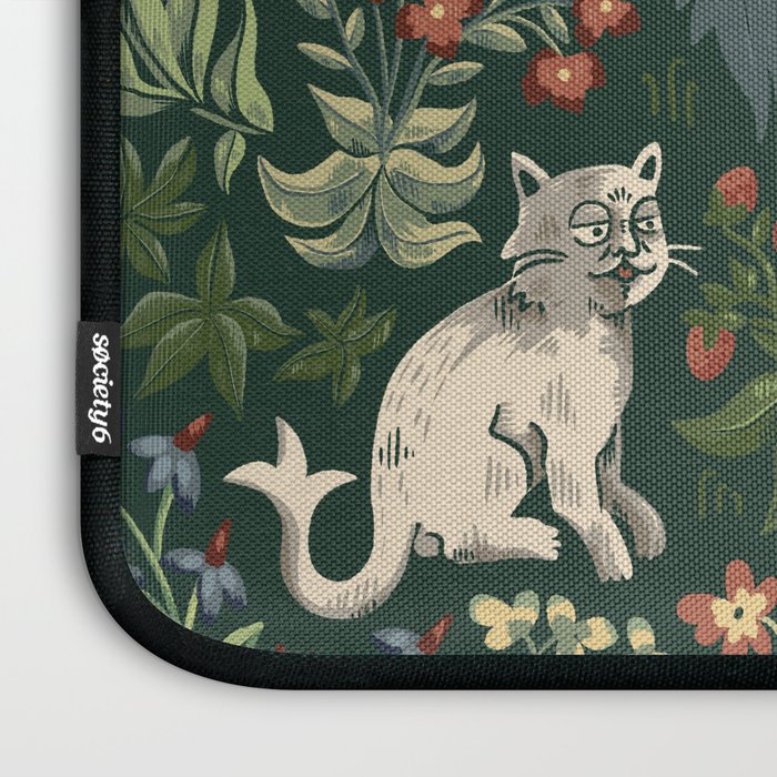 Ugly Medieval Cats Millefleur Laptop Sleeve Gallery Image 3