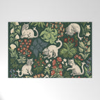 Ugly Medieval Cats Millefleur Welcome Mat Gallery Image 1