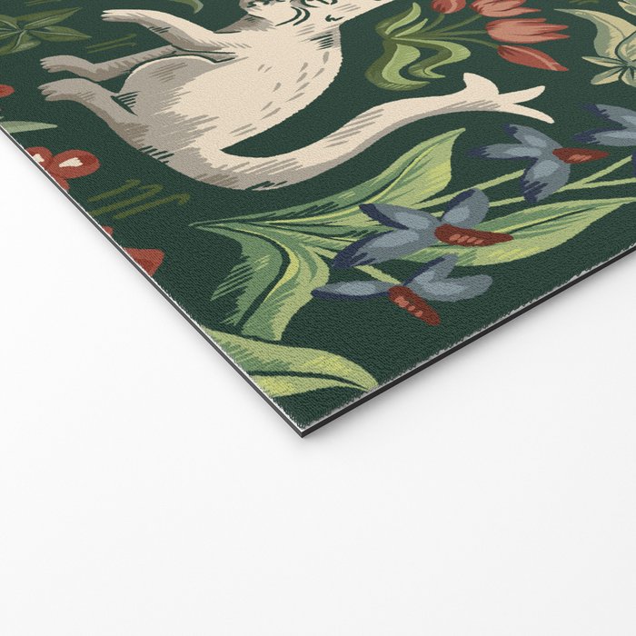 Ugly Medieval Cats Millefleur Welcome Mat Gallery Image 2