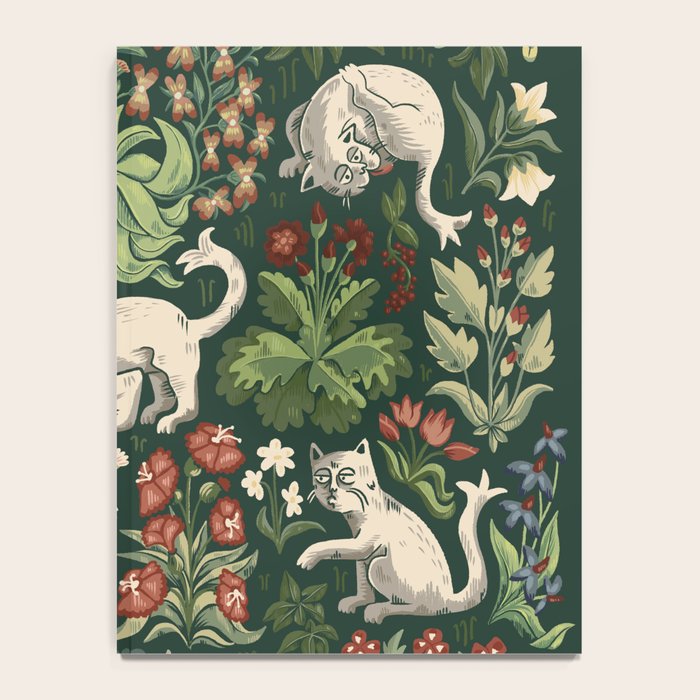 Ugly Medieval Cats Millefleur Notebook Gallery Image 4
