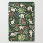 Ugly Medieval Cats Millefleur Cutting Board Gallery Image 1
