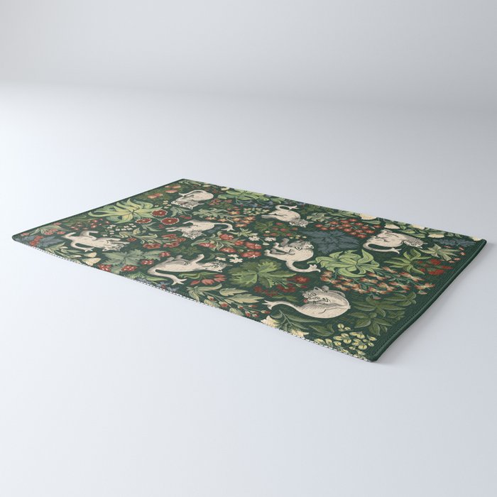 Ugly Medieval Cats Millefleur Rug Gallery Image 3